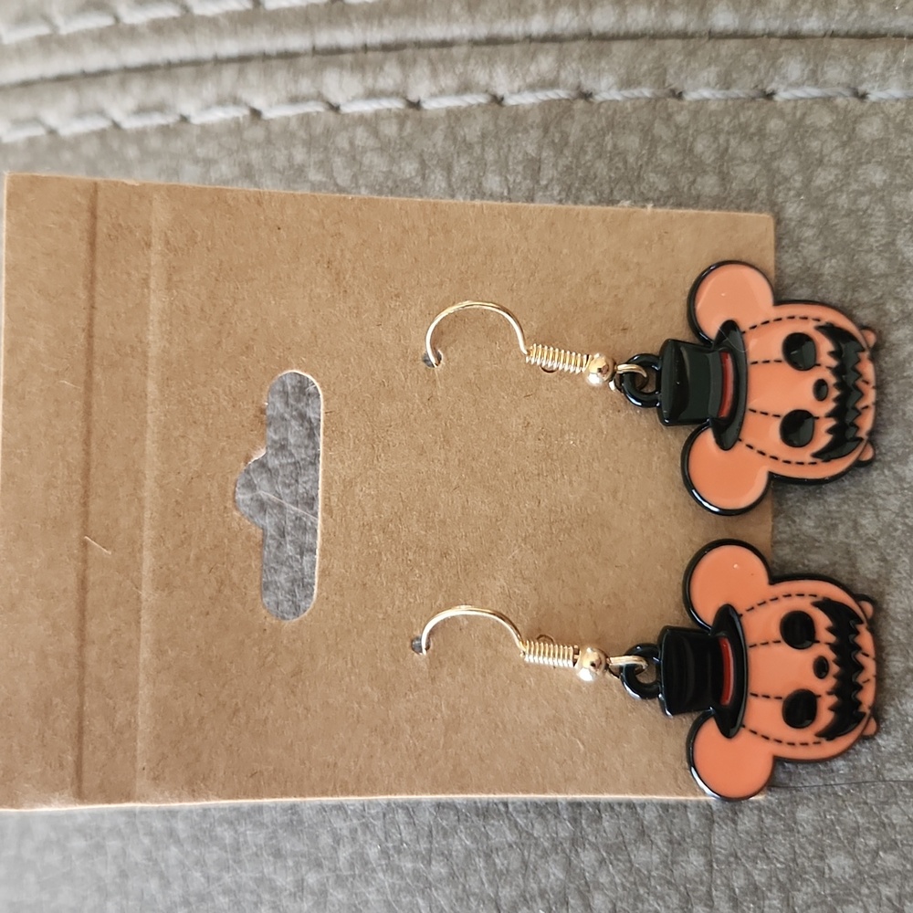 Halloween  Earrings - Orange and Black